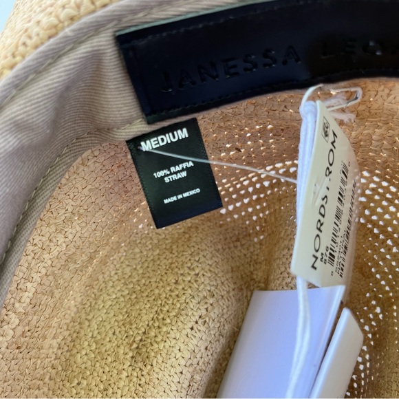 NEW Janessa Leone Chandler Raffia Straw Western Hat in Natural - Picture 8 of 9